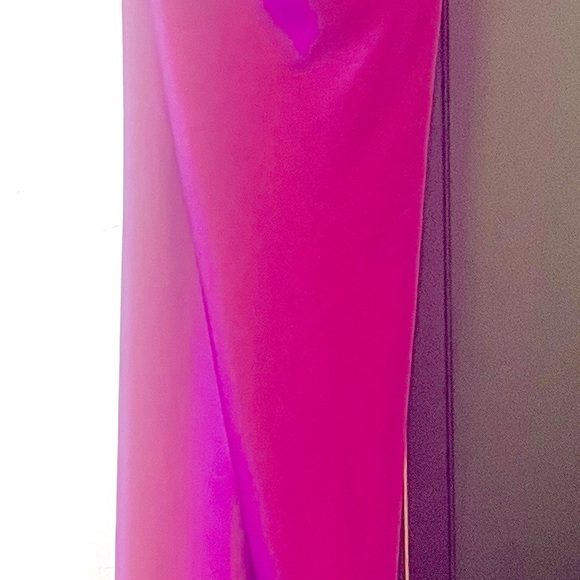 Luxurious grape satin full length slip dress with cowl neck! - Picture 4 of 6